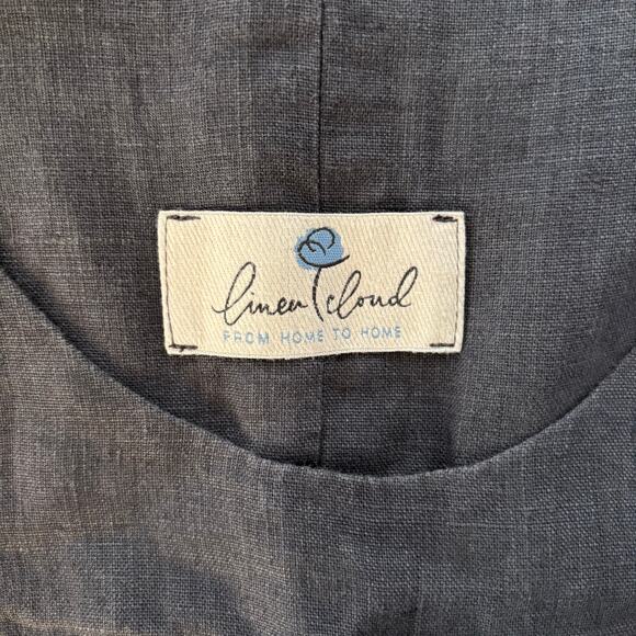 Linen Cloud Size M Shift Dress Blue Grey Pockets Beach Resortwear Vacation - Picture 3 of 3